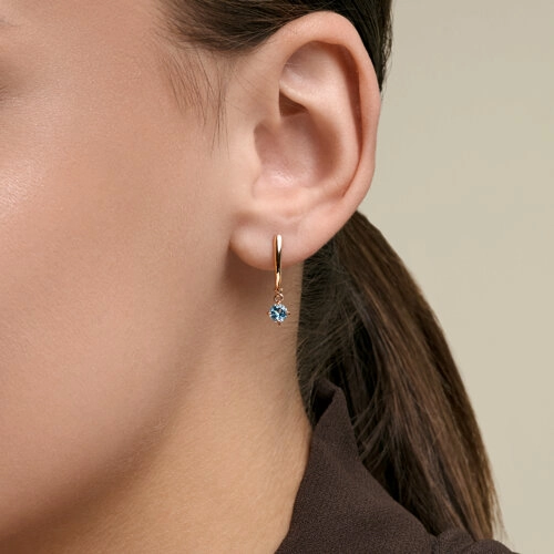 Серьги из золота 585 пробы с топазами