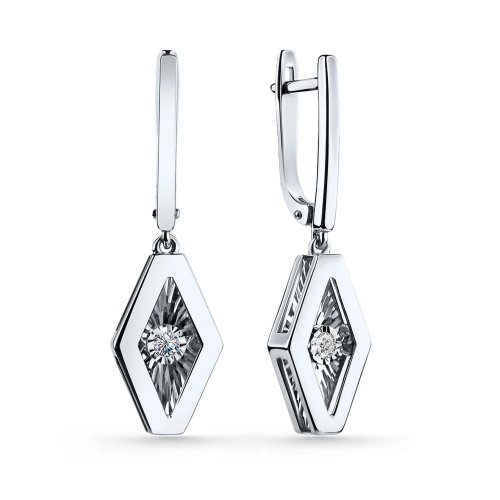 Серьги из серебра 925 пробы с фианитами