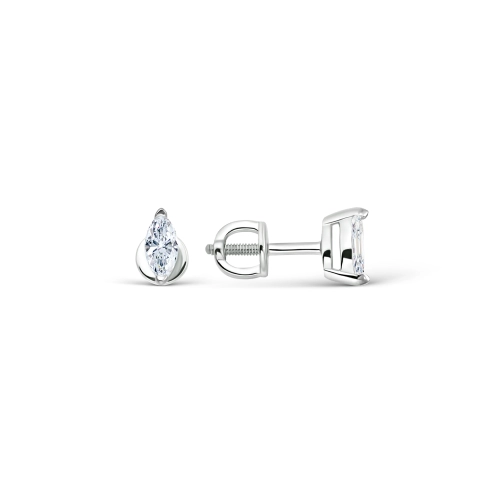 Серьги пусеты из серебра 925 пробы с фианитами