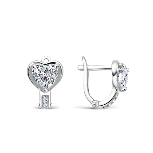 Серьги из серебра 925 пробы с фианитами