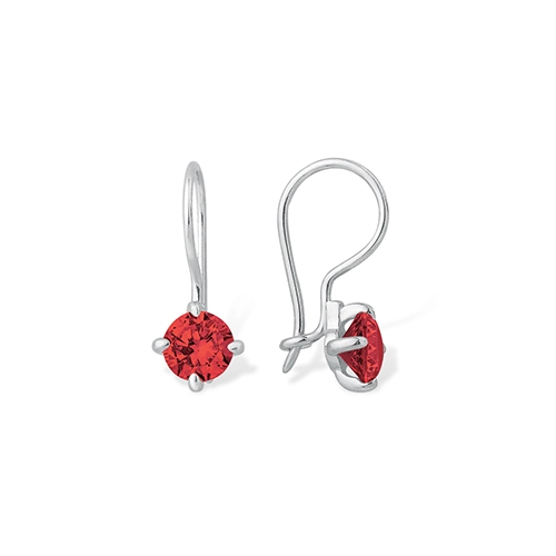 Серьги петельки из серебра 925 пробы с цветными фианитами
