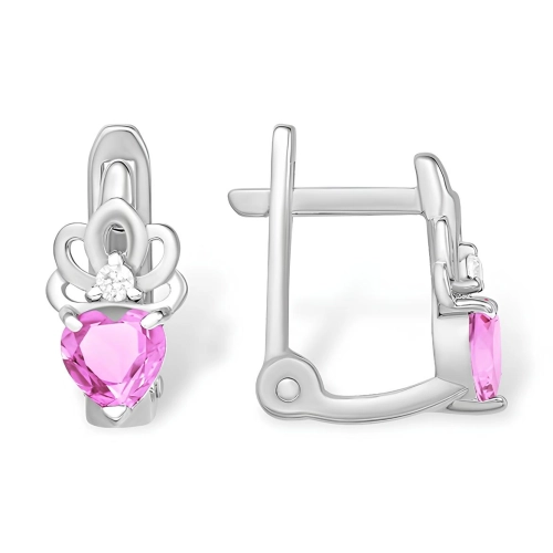 Серьги из серебра 925 пробы с цветными фианитами