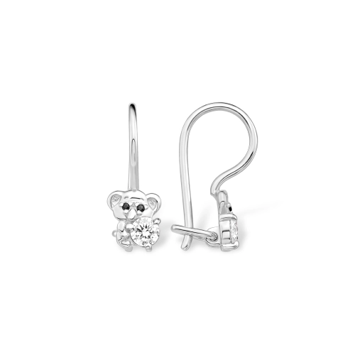 Серьги петельки из серебра 925 пробы с цветными фианитами