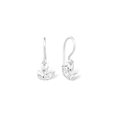 Серьги петельки из серебра 925 пробы с фианитами