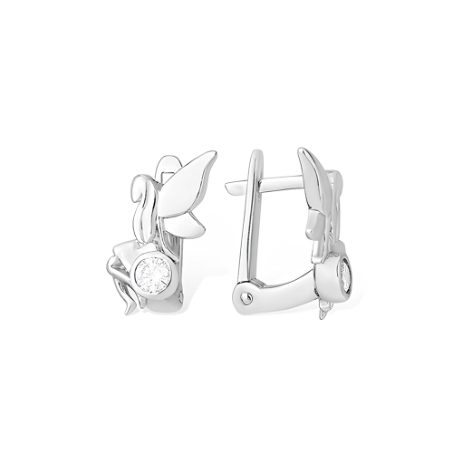 Серьги из серебра 925 пробы с фианитами