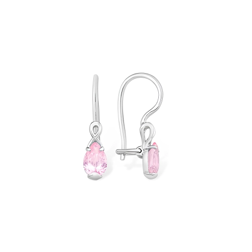 Серьги петельки из серебра 925 пробы с цветными фианитами