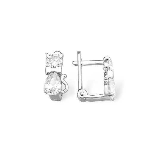 Серьги из серебра 925 пробы с фианитами