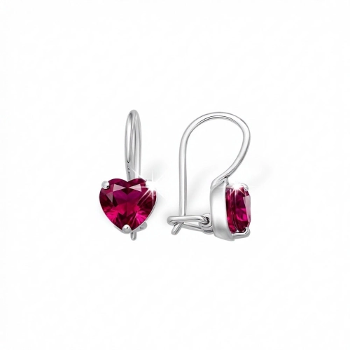 Серьги петельки из серебра 925 пробы с цветными фианитами