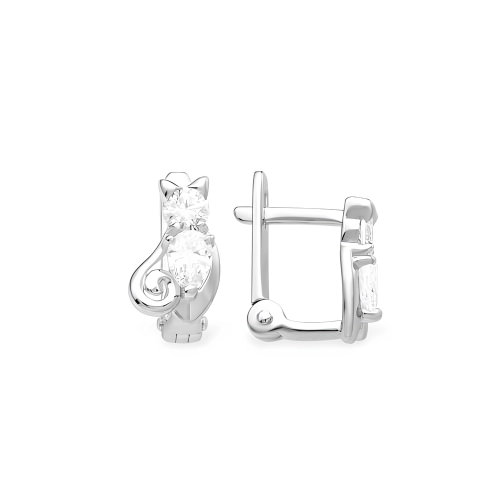 Серьги из серебра 925 пробы с фианитами