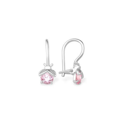 Серьги петельки из серебра 925 пробы с цветными фианитами