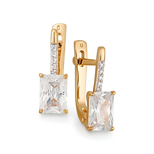 Серьги из золота 585 пробы с фианитами
