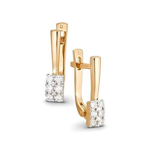 Серьги из золота 585 пробы с фианитами