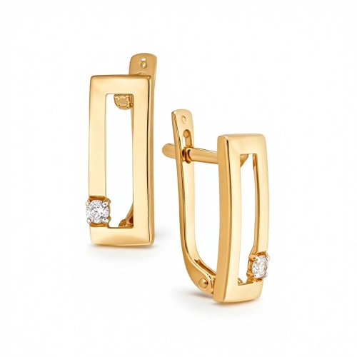 Серьги из золота 375 пробы с фианитами