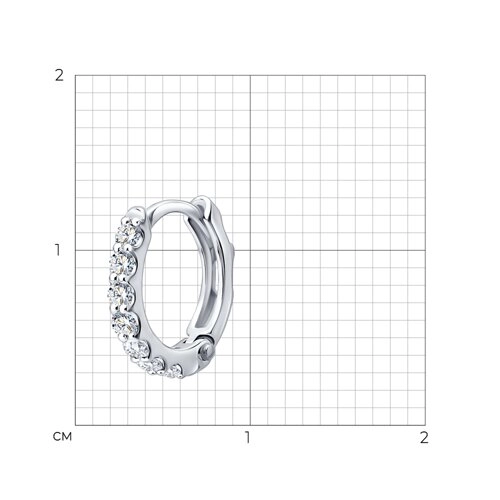 Серьга (585 б) алмаз синтетический