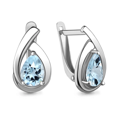 Серьги из серебра 925 пробы с топазами