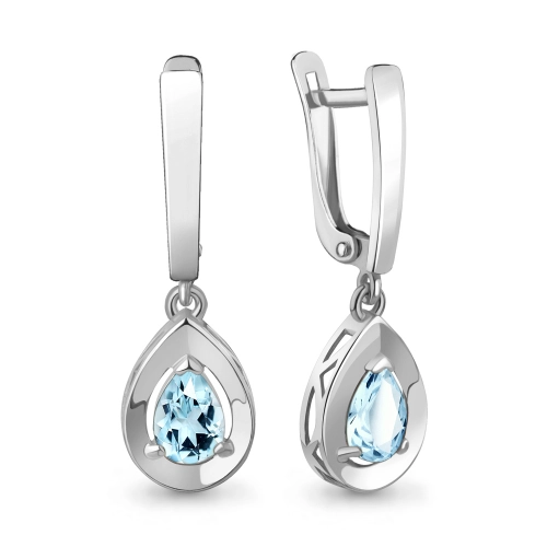 Серьги из серебра 925 пробы с топазами