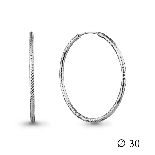 Серьги конго из серебра 925 пробы