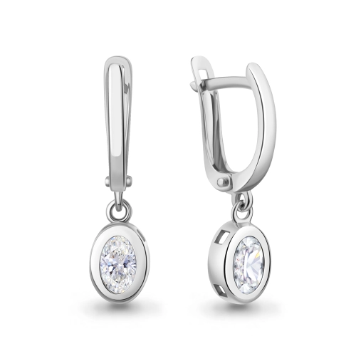 Серьги из серебра 925 пробы с фианитами