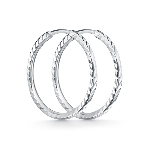 Серьги конго из серебра 925 пробы