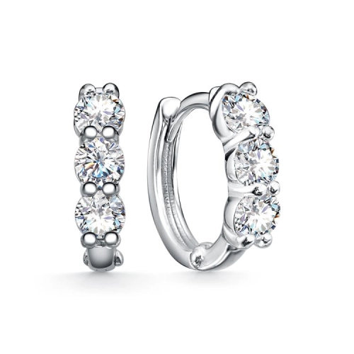 Серьги из серебра 925 пробы с муассанитом