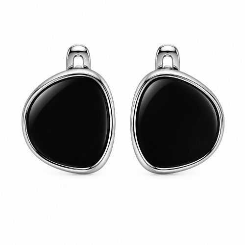 Серьги из серебра 925 пробы с ониксом