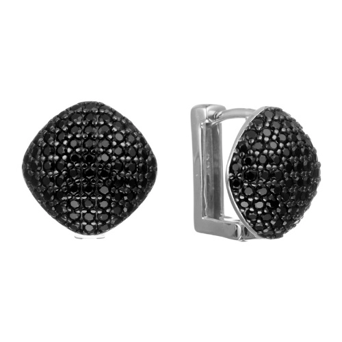 Серьги из серебра 925 пробы с цветными цирконами