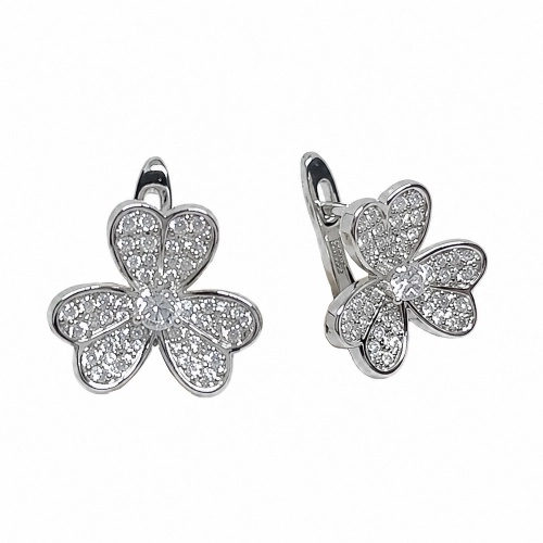Серьги из серебра 925 пробы с цирконами