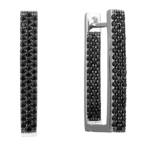 Серьги из серебра 925 пробы с цветными цирконами