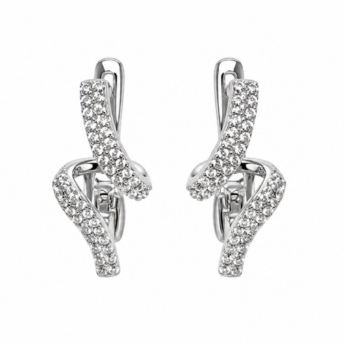 Серьги из серебра 925 пробы с цирконами