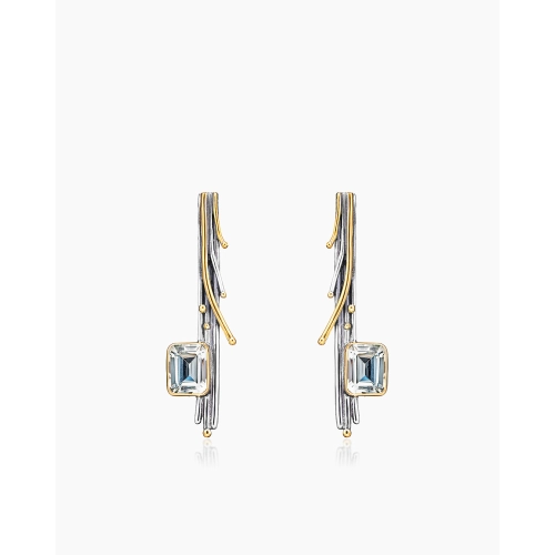 Серьги (925 п) аметист зеленый
